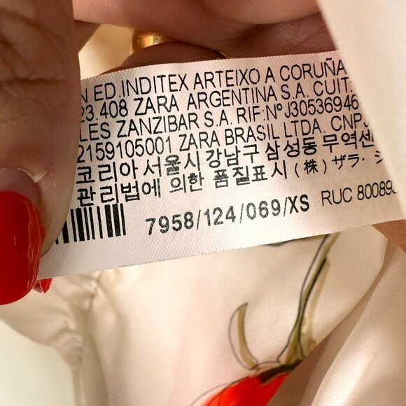 Zara Beige‎ Rose Print Knot Tie Sleeveless Shirt Blouse Size XS - Picture 12 of 13
